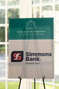 simmons bank logo on sponsorship sign